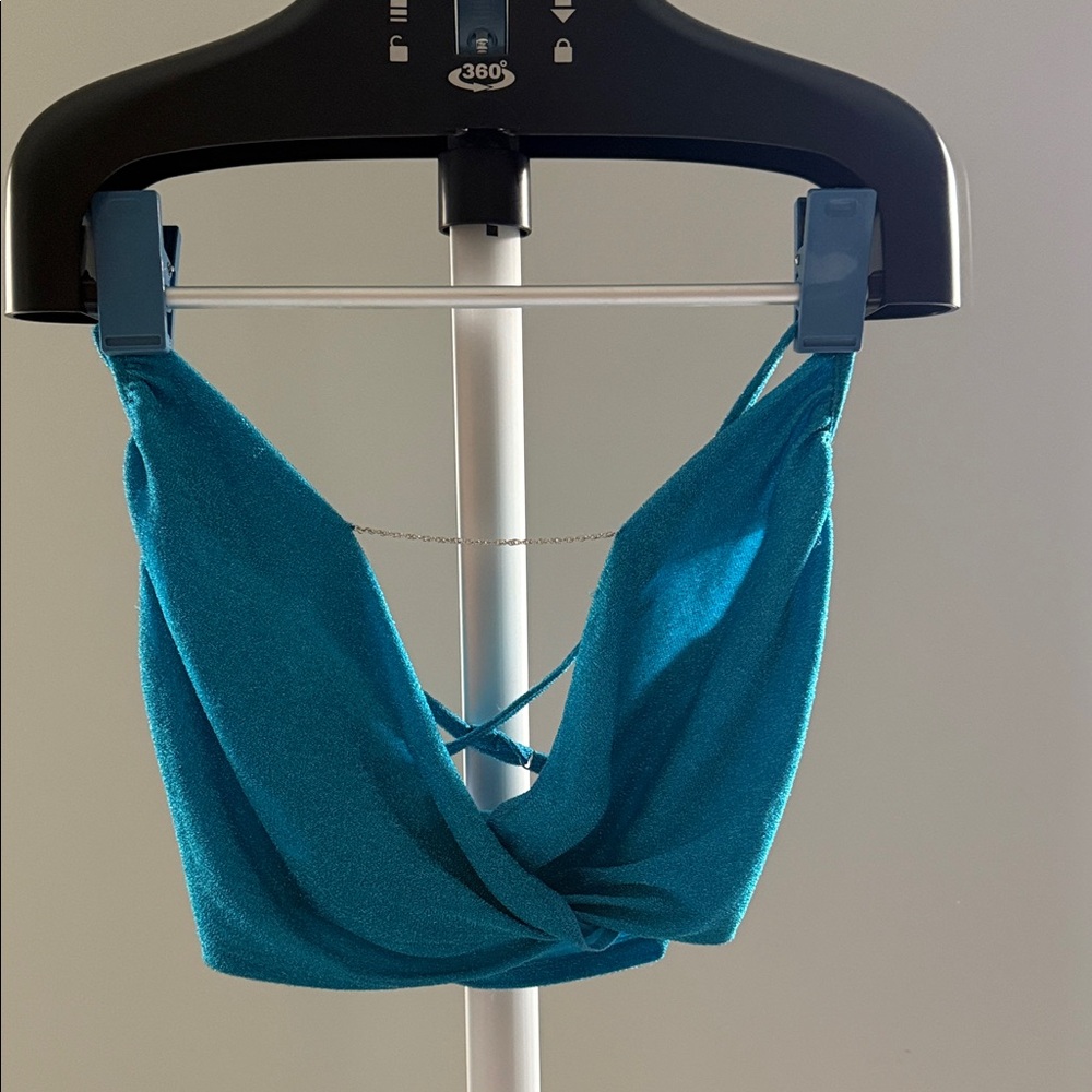 Princess Polly Teal sparkly chain top